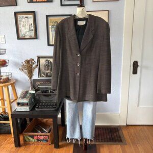 Vintage 1990s Jaeger Black and Cream  Blazer size 14